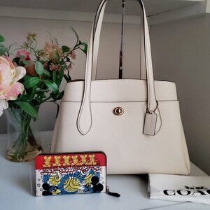 Coach Lora Carryall 30 shoulder bag and disney wallet set